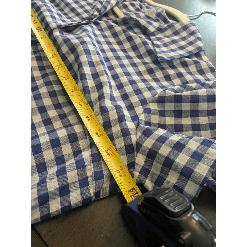 Vintage Handmade Mommy and Me Gingham Dress Set Navy Blue Cottagecore Matching